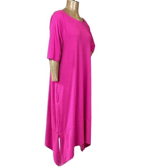 Cuddl Duds Athleisure Dress Handkerchief Hem Keyhole Back Pockets Sz 2X #269F - Picture 2 of 5